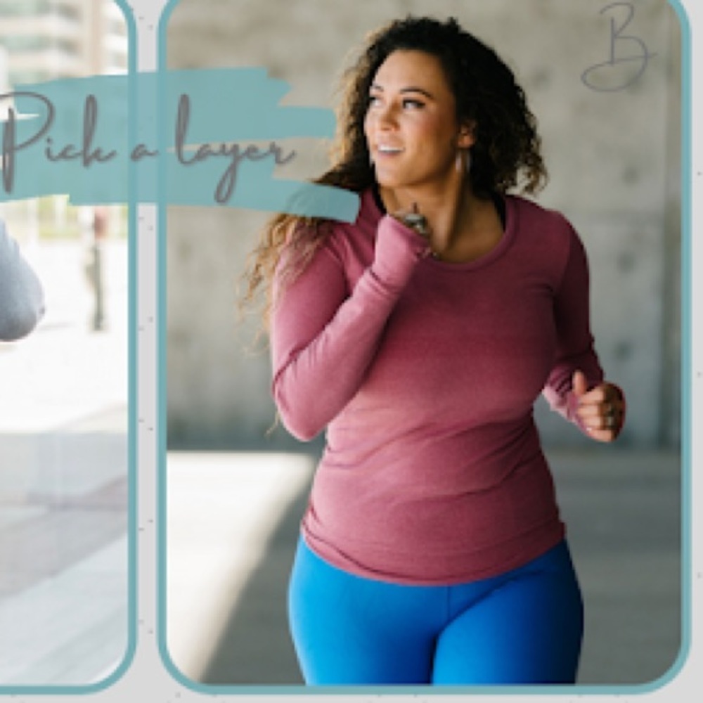 ZYIA‎ Active | Red Heather Performance long sleeve top Granola Girl L